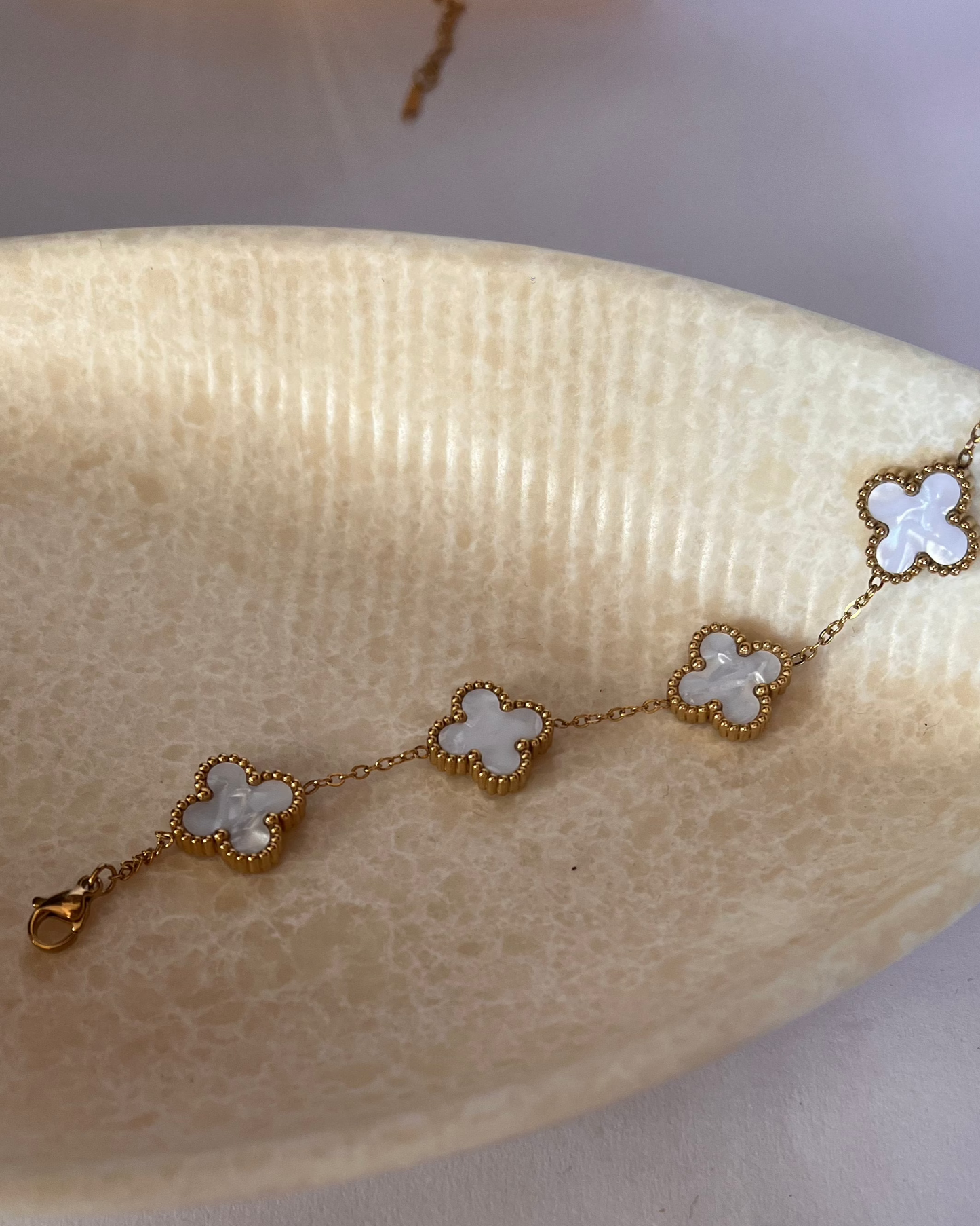 White Clover Leaf Bracelet