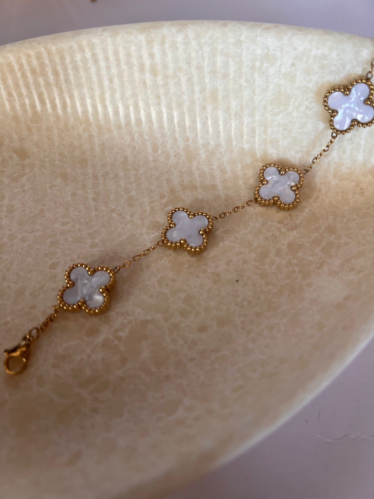 White Clover Leaf Bracelet