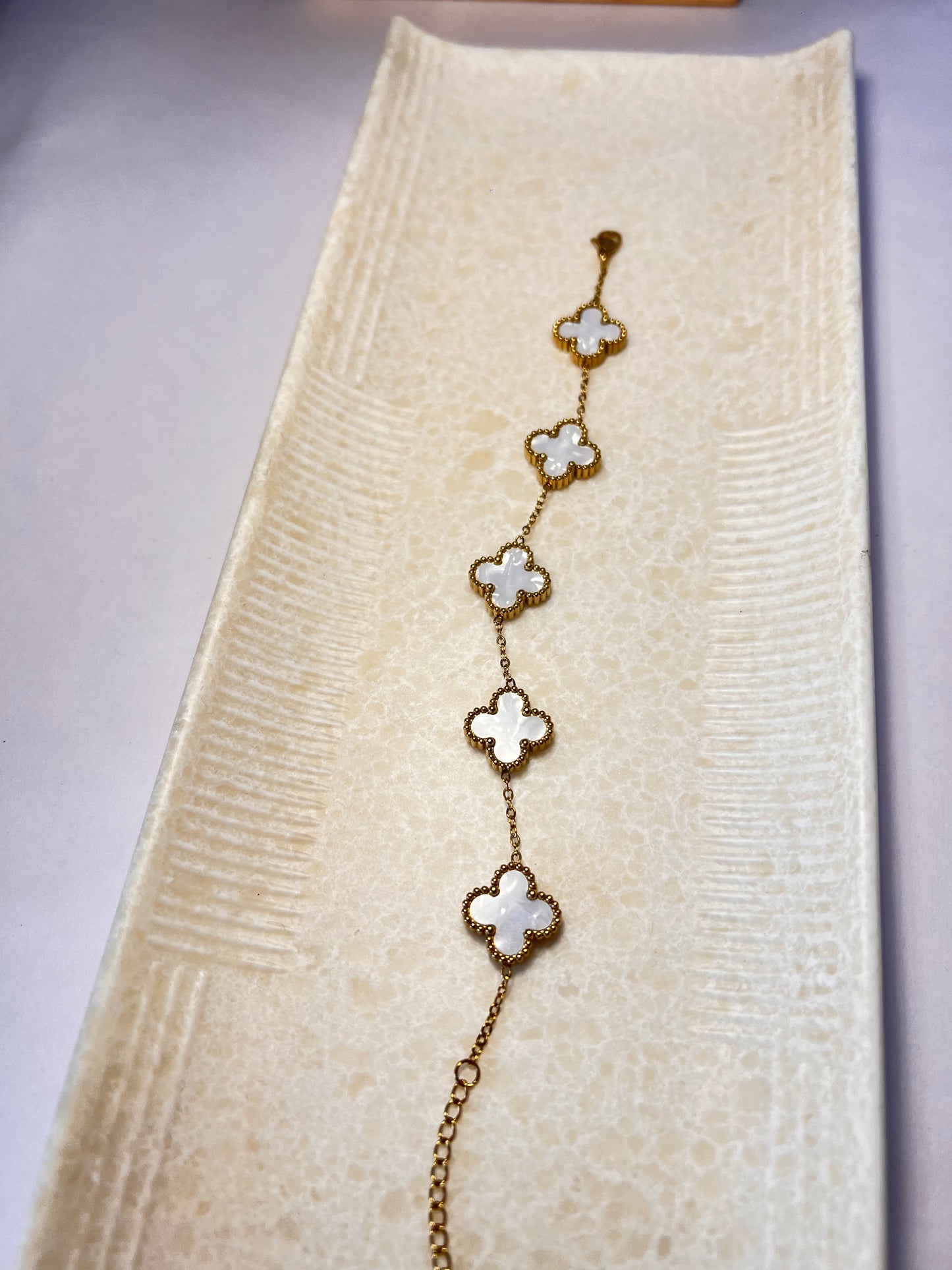 White Clover Leaf Bracelet