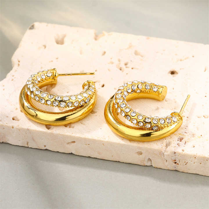 Zirconia Hoops Earrings