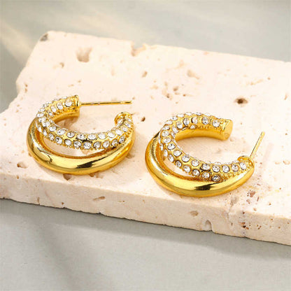Zirconia Hoops Earrings