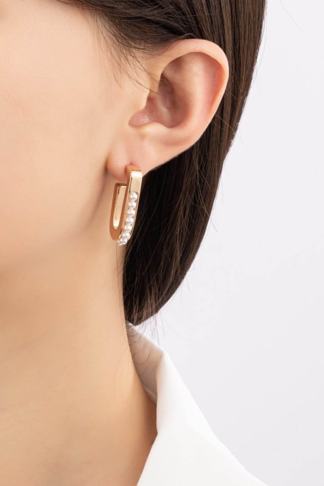 Pearl Hoops Earrings